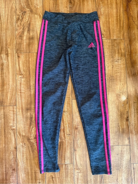 adidas Other - ADIDAS Girls Heather Gray Pink Leggings Sweatpants Size 10-12